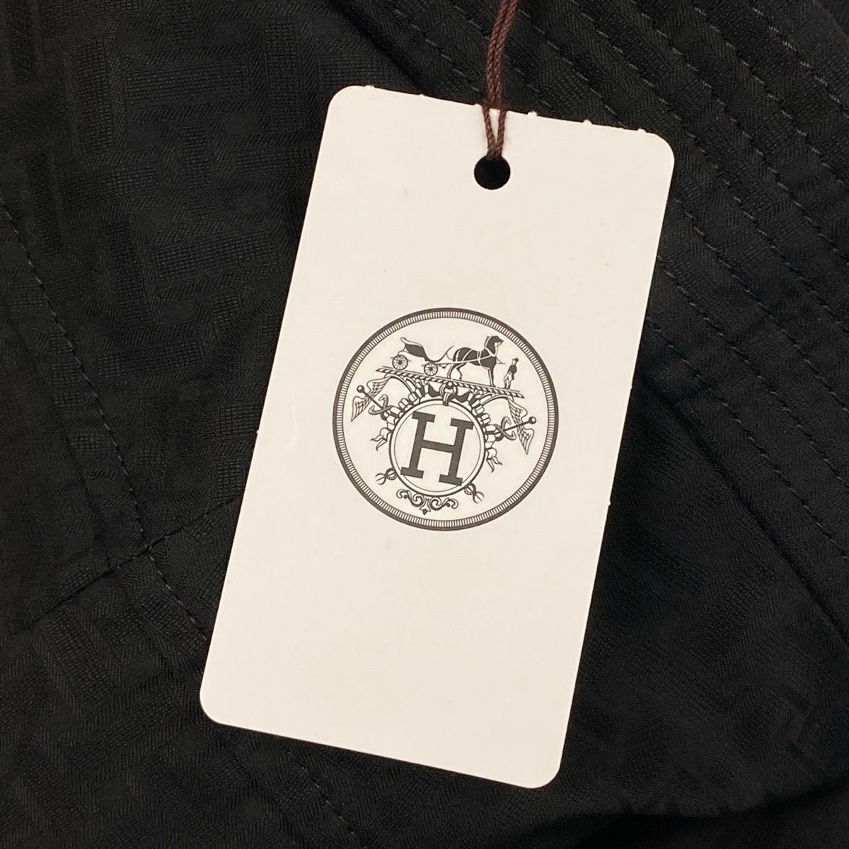 Hermes Tag Collection Gathered Skirt Mosaic Print 34 Black Cotton — view 8