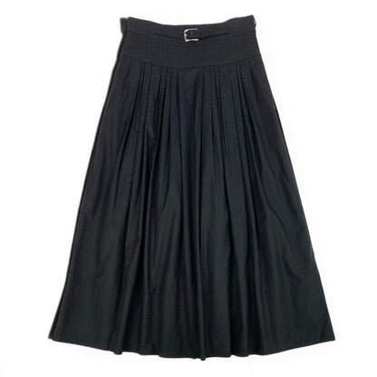Hermes Tag Collection Gathered Skirt Mosaic Print 34 Black Cotton — view 2