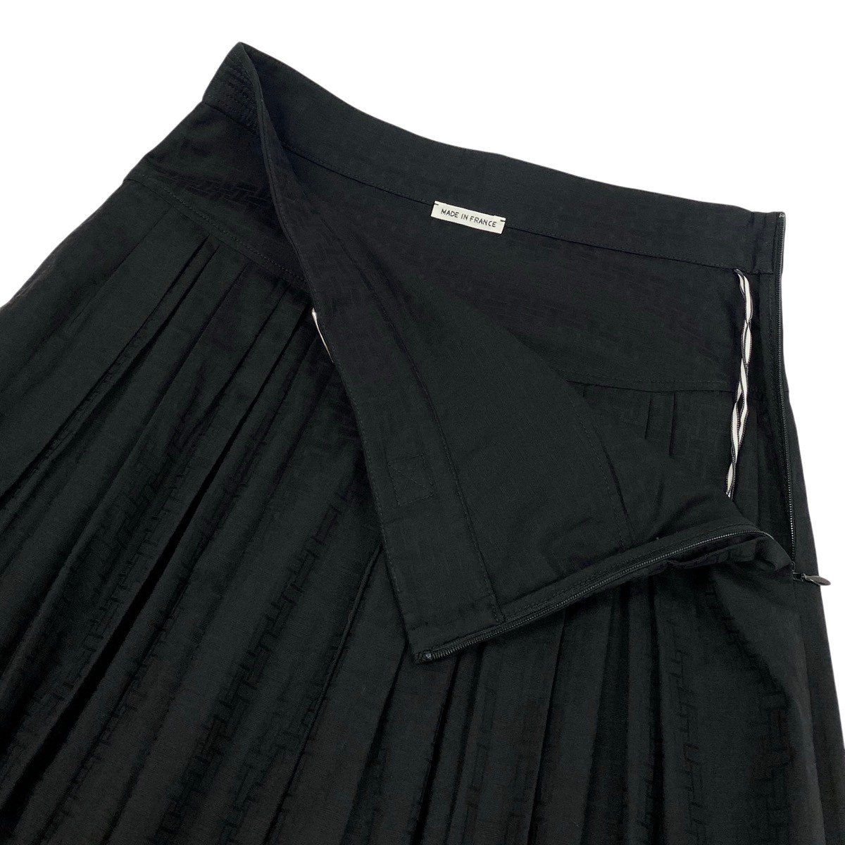 Hermes Tag Collection Gathered Skirt Mosaic Print 34 Black Cotton — view 4