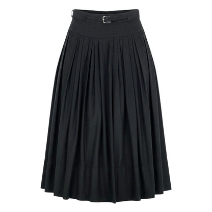 Hermes Tag Collection Gathered Skirt Mosaic Print 34 Black Cotton