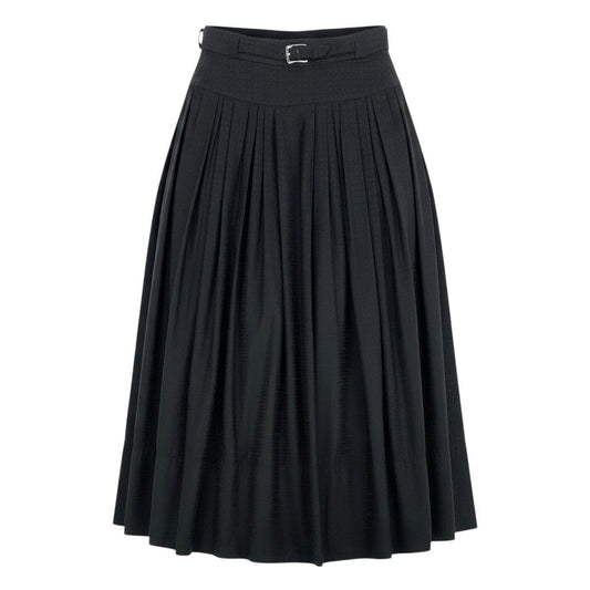 Hermes Tag Collection Gathered Skirt Mosaic Print 34 Black Cotton