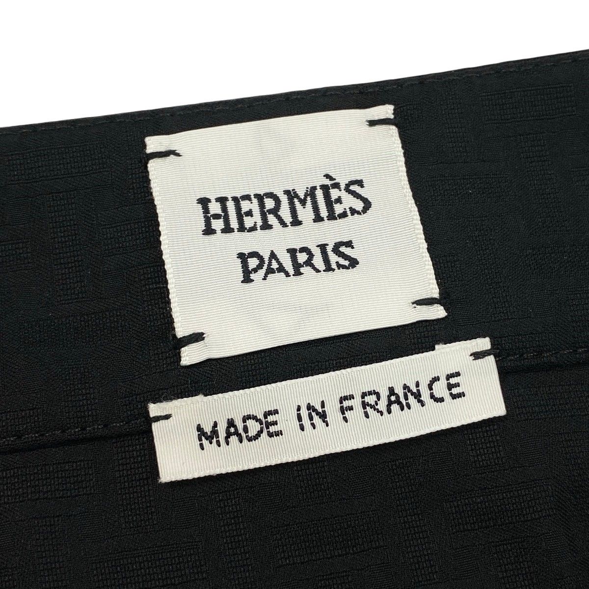 Hermes Tag Collection Gathered Skirt Mosaic Print 34 Black Cotton — view 9