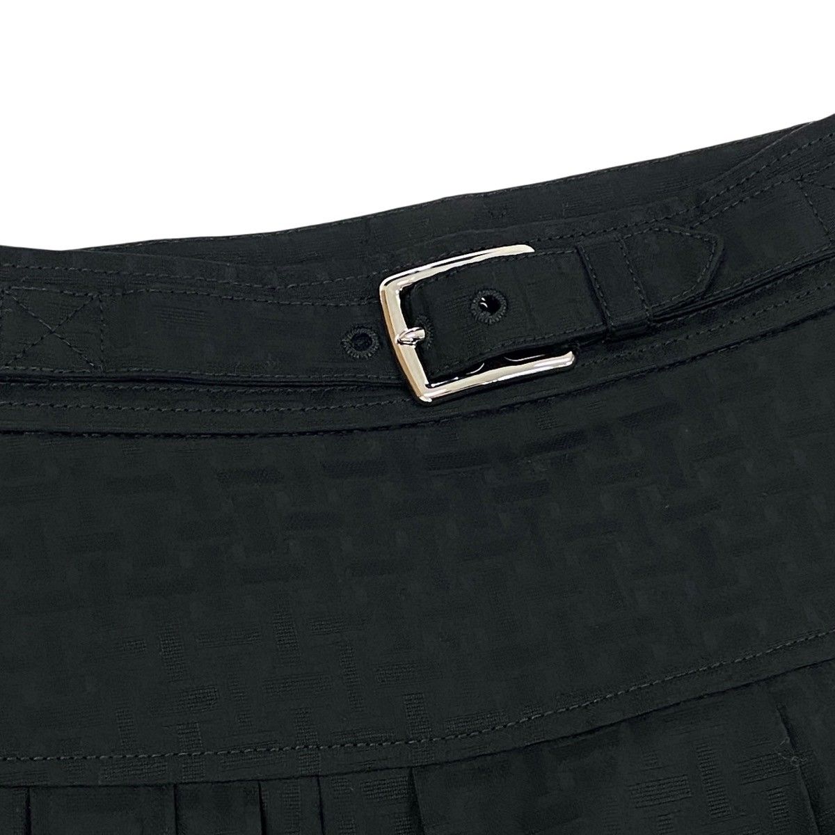 Hermes Tag Collection Gathered Skirt Mosaic Print 34 Black Cotton — view 6