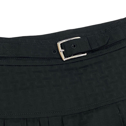 Hermes Tag Collection Gathered Skirt Mosaic Print 34 Black Cotton — view 6