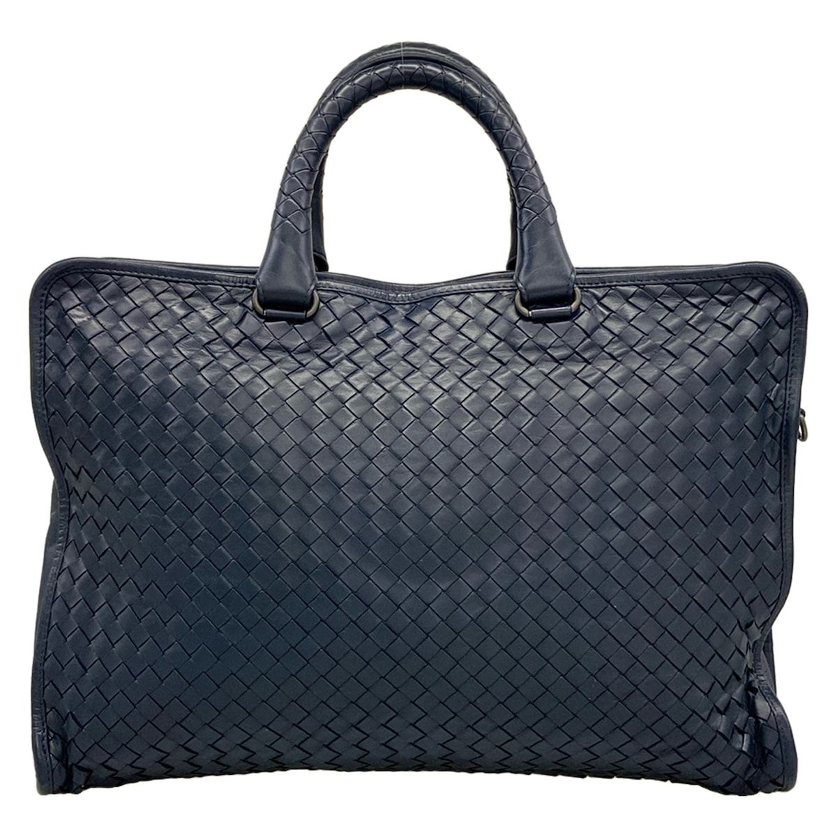 Bottega Veneta Business Bag Intrecciato Dark Navy Leather — view 3