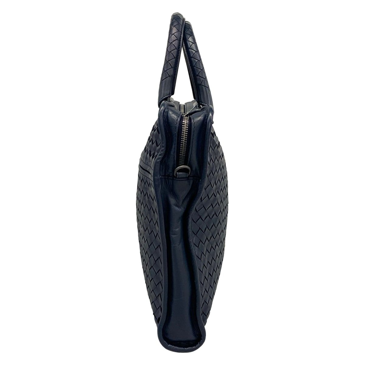Bottega Veneta Business Bag Intrecciato Dark Navy Leather — view 4