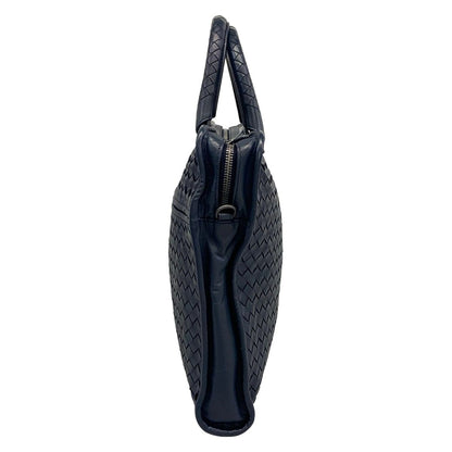 Bottega Veneta Business Bag Intrecciato Dark Navy Leather — view 4