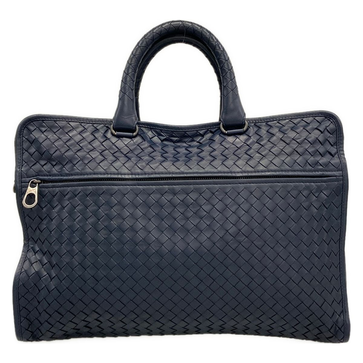 Bottega Veneta Business Bag Intrecciato Dark Navy Leather