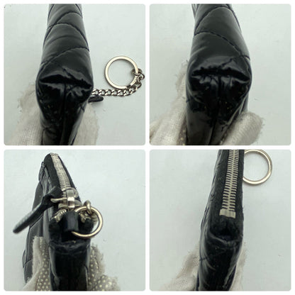 Chanel Coin Case Wallet Key Ring CC Logo Black Enamel — view 6