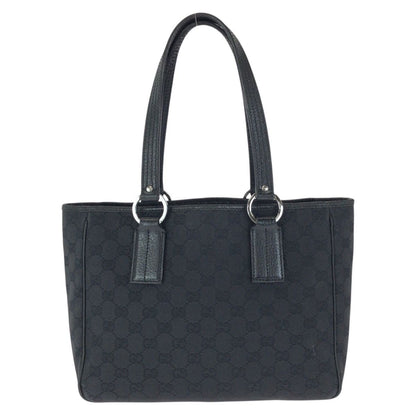 Gucci Black Silver GG Canvas Leather Tote Shoulder — view 2