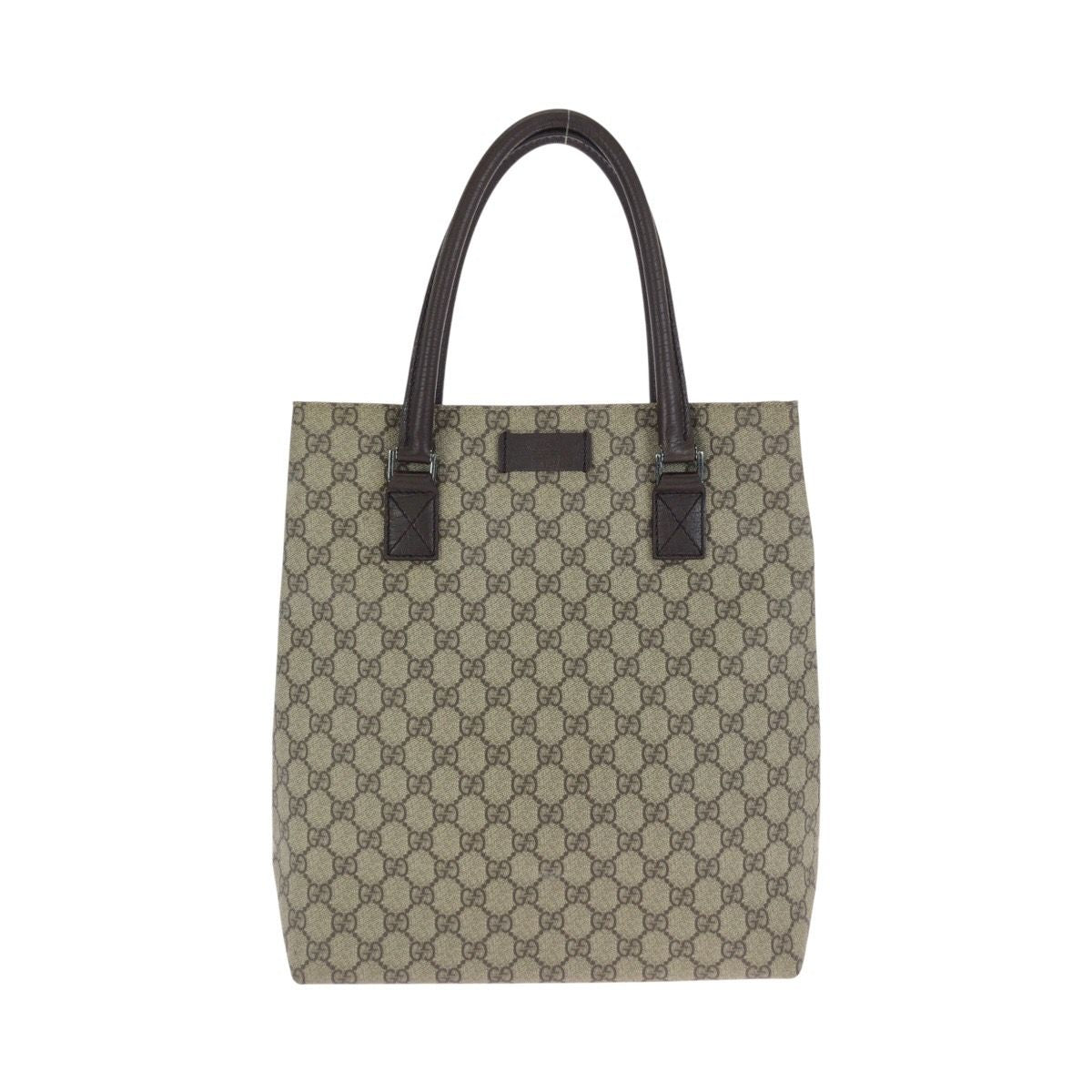 Gucci Brown Dark Silver GG Supreme Canvas Tote Shoulder