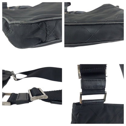 Prada Tessuto Black Silver Nylon Shoulder — view 5