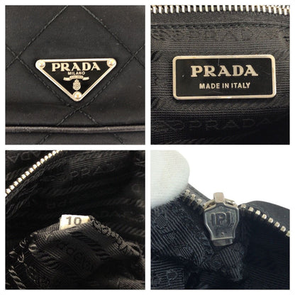 Prada Tessuto Black Silver Nylon Shoulder — view 4
