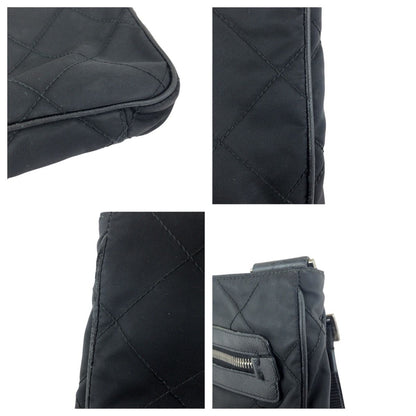 Prada Tessuto Black Silver Nylon Shoulder — view 6
