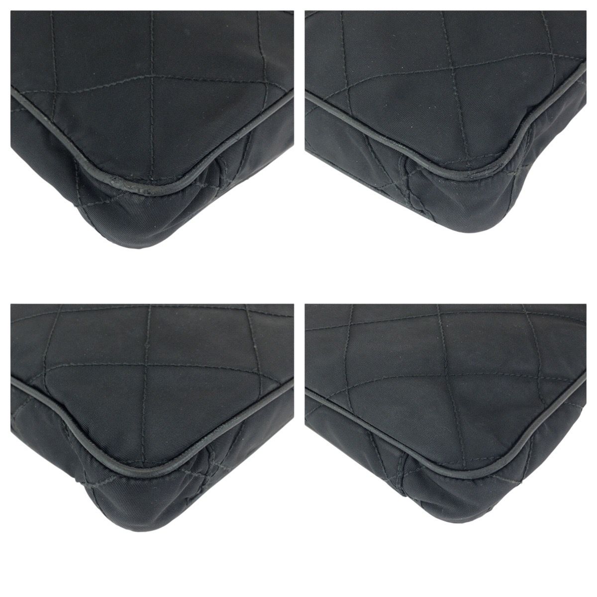 Prada Tessuto Black Silver Nylon Shoulder — view 3