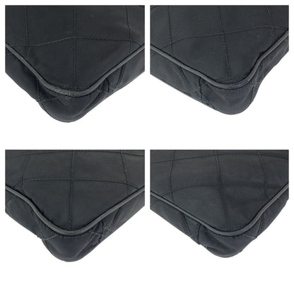 Prada Tessuto Black Silver Nylon Shoulder — view 3