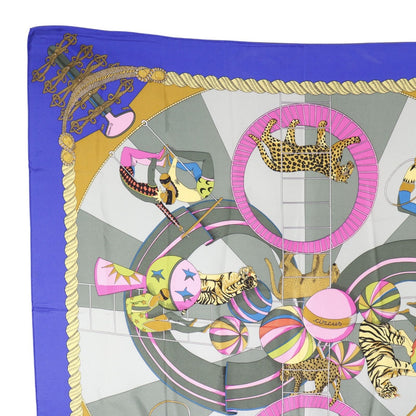 Hermes Carre 90 Circus Silk Blue Scarf — view 2