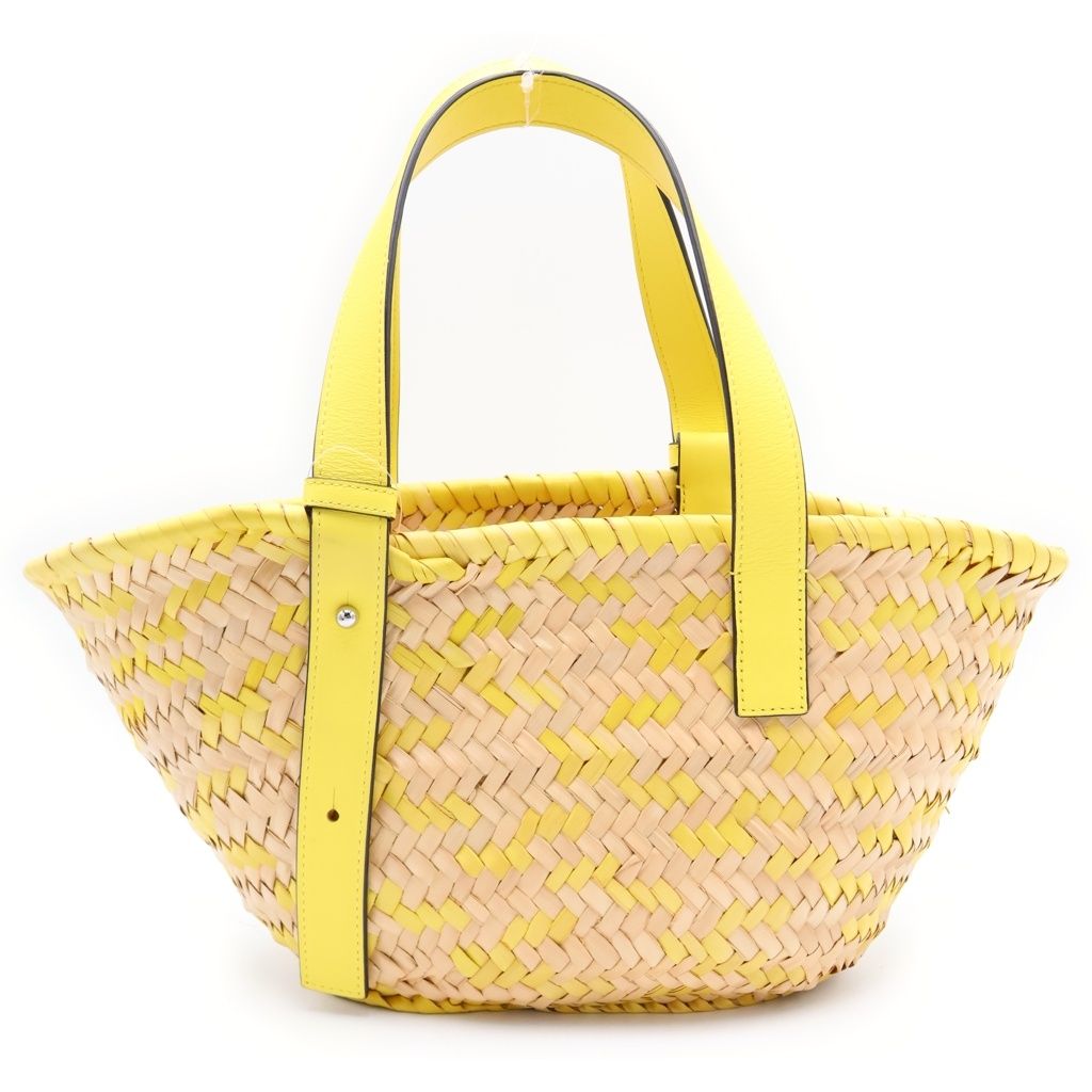 Loewe Basket Bag Handbag Beige Yellow Raffia Leather — view 2