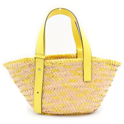 Loewe Basket Bag Handbag Beige Yellow Raffia Leather — view 2