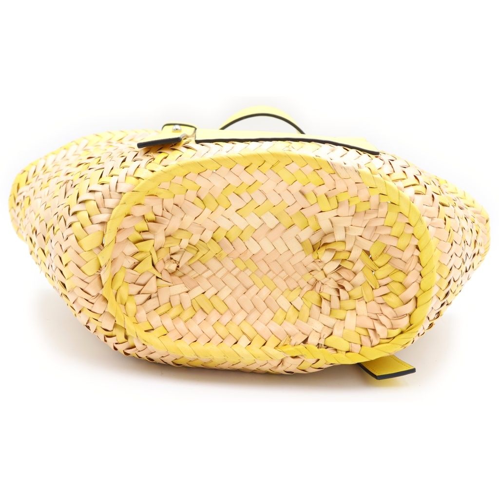 Loewe Basket Bag Handbag Beige Yellow Raffia Leather — view 4