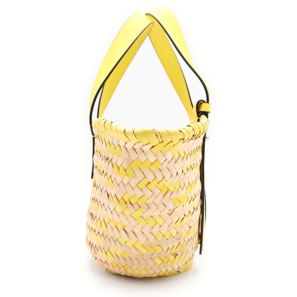 Loewe Basket Bag Handbag Beige Yellow Raffia Leather — view 3