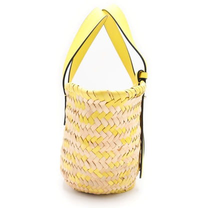 Loewe Basket Bag Handbag Beige Yellow Raffia Leather — view 3