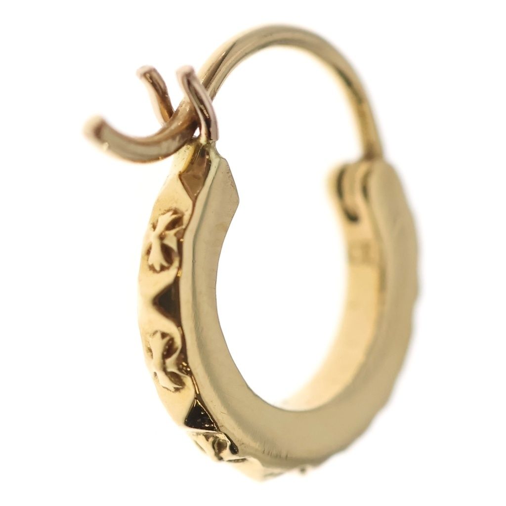 Chrome Hearts 22k Tiny Tfp Hoop True Punk Earrings Gold — view 2