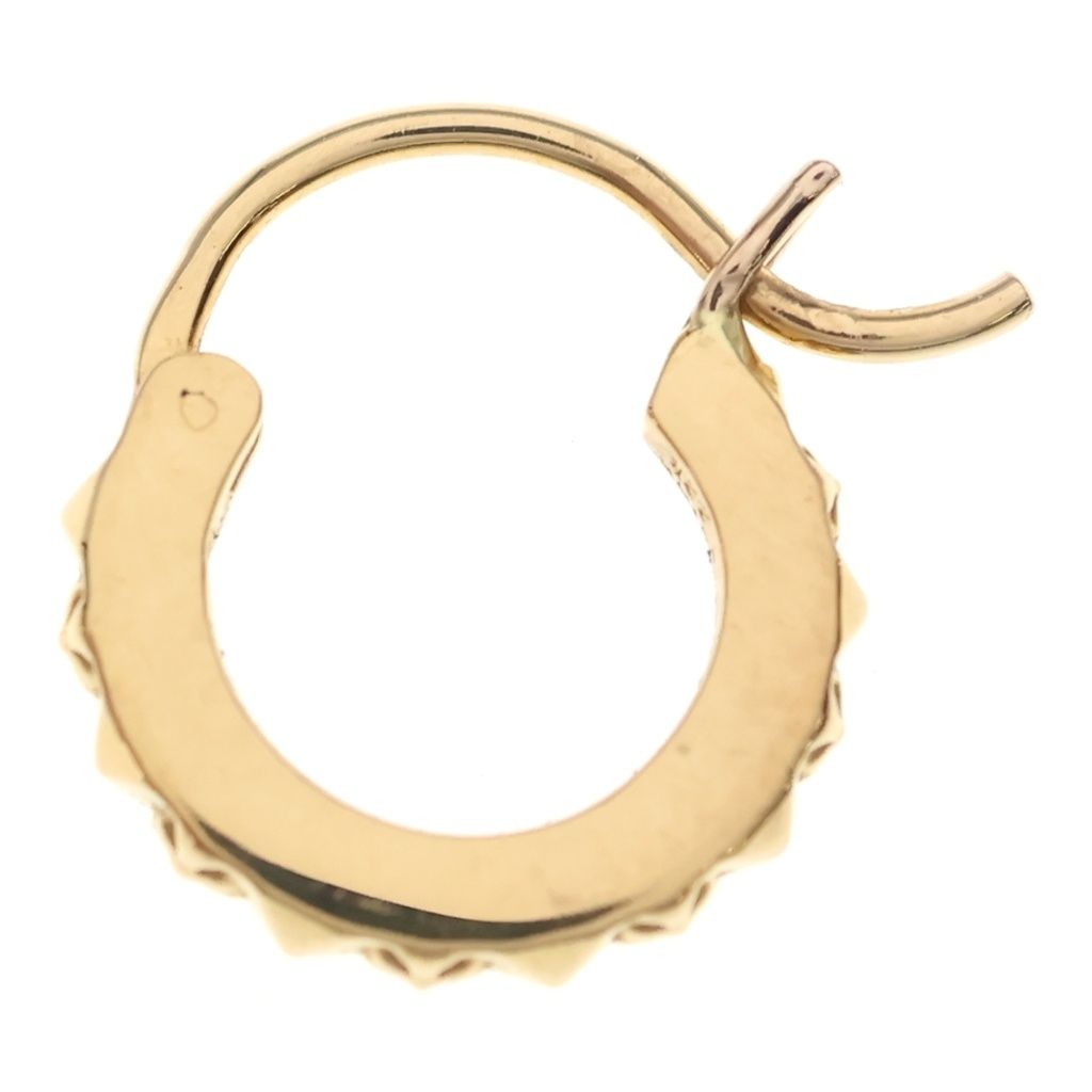Chrome Hearts 22k Tiny Tfp Hoop True Punk Earrings Gold — view 3