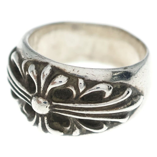 Chrome Hearts Flrl Crs Floral Cross Ring Silver