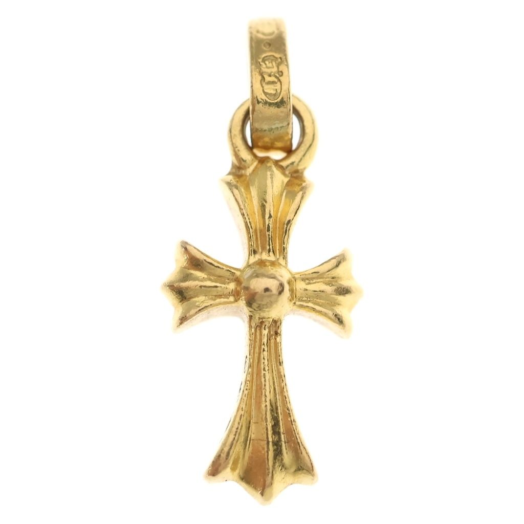 Chrome Hearts 22k Crs Baby Fat Cross Pendant Gold
