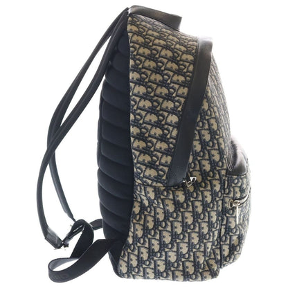 Dior Oblique Jacquard Canvas Leather Backpack Beige Navy — view 3