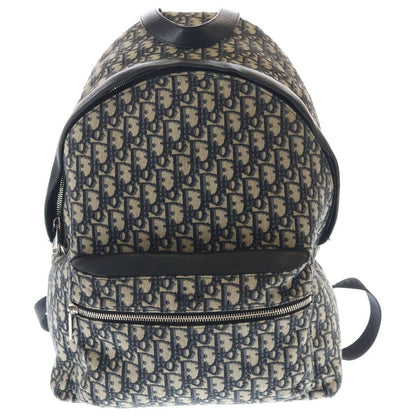 Dior Oblique Jacquard Canvas Leather Backpack Beige Navy