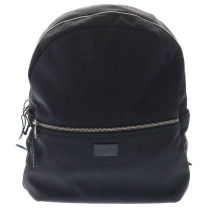 Saint Laurent Paris Noux Canvas Leather Backpack Silver Black