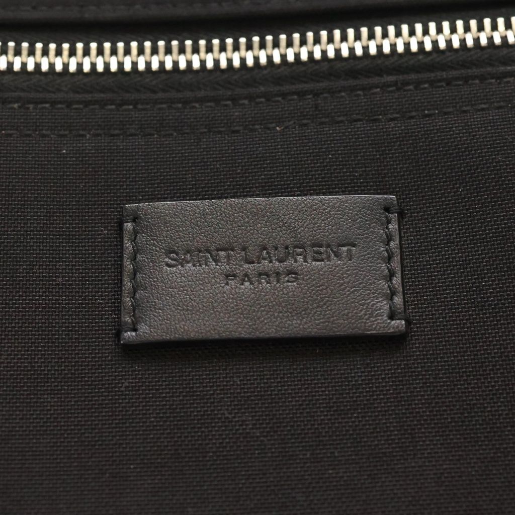 Saint Laurent Paris Noux Canvas Leather Backpack Silver Black — view 6