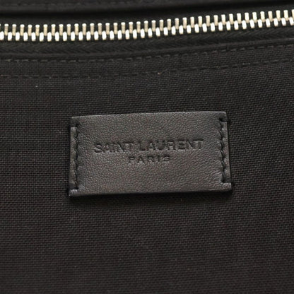 Saint Laurent Paris Noux Canvas Leather Backpack Silver Black — view 6