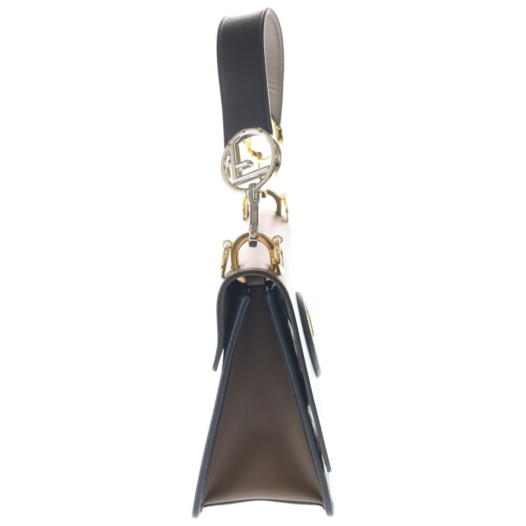 Fendi Canayef Zucca Pattern Leather 2-Way Bag Gold Silver Brown — view 3