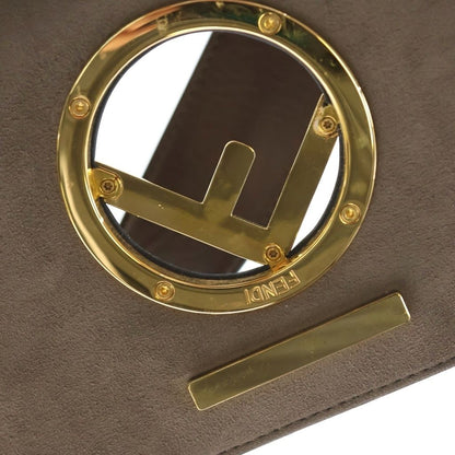 Fendi Canayef Zucca Pattern Leather 2-Way Bag Gold Silver Brown — view 7