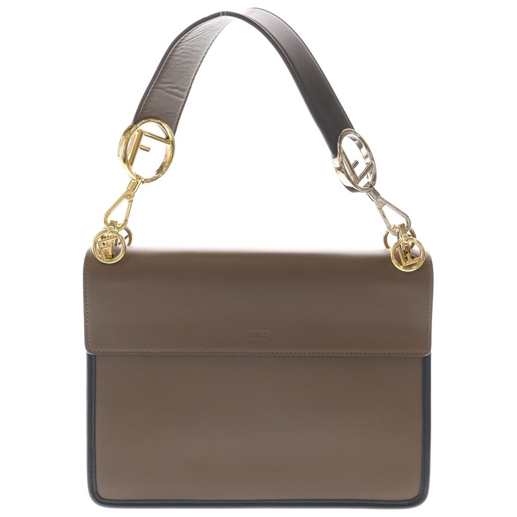 Fendi Canayef Zucca Pattern Leather 2-Way Bag Gold Silver Brown — view 2