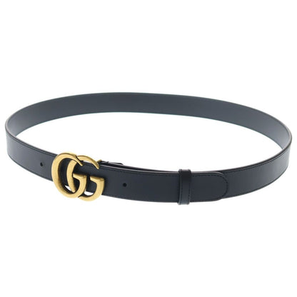 Gucci Double Logo Buckle Leather Belt Black
