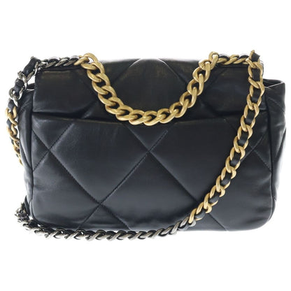 Chanel 19 Chain Shoulder Bag Black Lambskin Gold — view 2