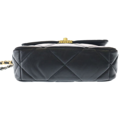 Chanel 19 Chain Shoulder Bag Black Lambskin Gold — view 4