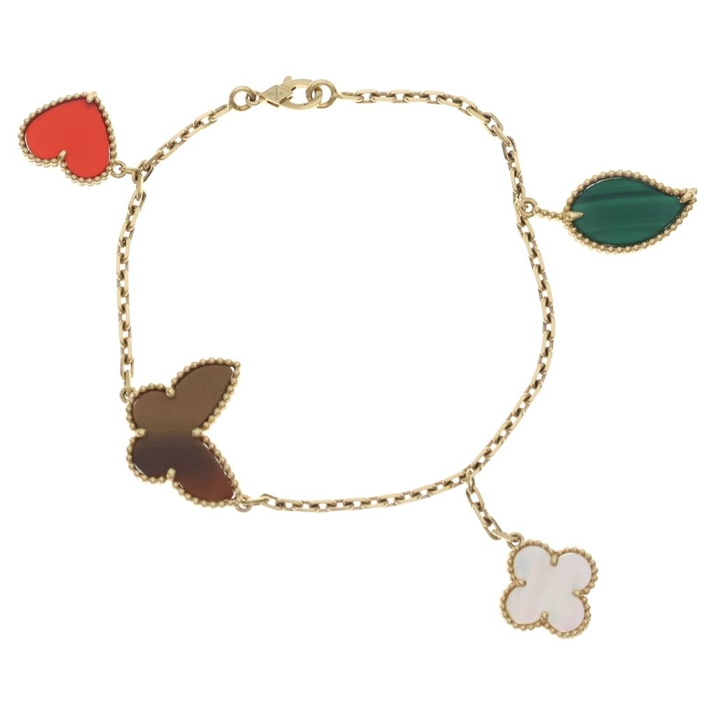 Van Cleef & Arpels Lucky Alhambra Bracelet 4 Motifs Gold Multicolor