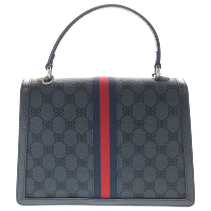 Gucci Zahakka 2-Way Shoulder Bag Black Canvas Leather Silver — view 2