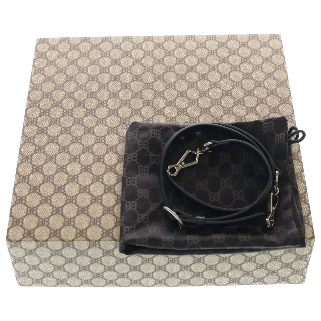 Gucci Zahakka 2-Way Shoulder Bag Black Canvas Leather Silver — view 8