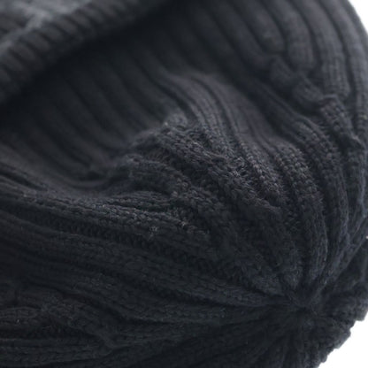 Loewe Logo Embroidery Beanie Knit Cap Hat Black — view 6