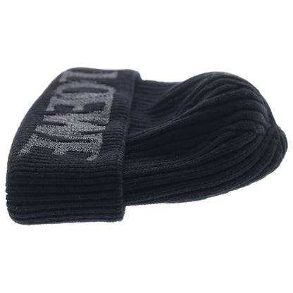 Loewe Logo Embroidery Beanie Knit Cap Hat Black — view 3