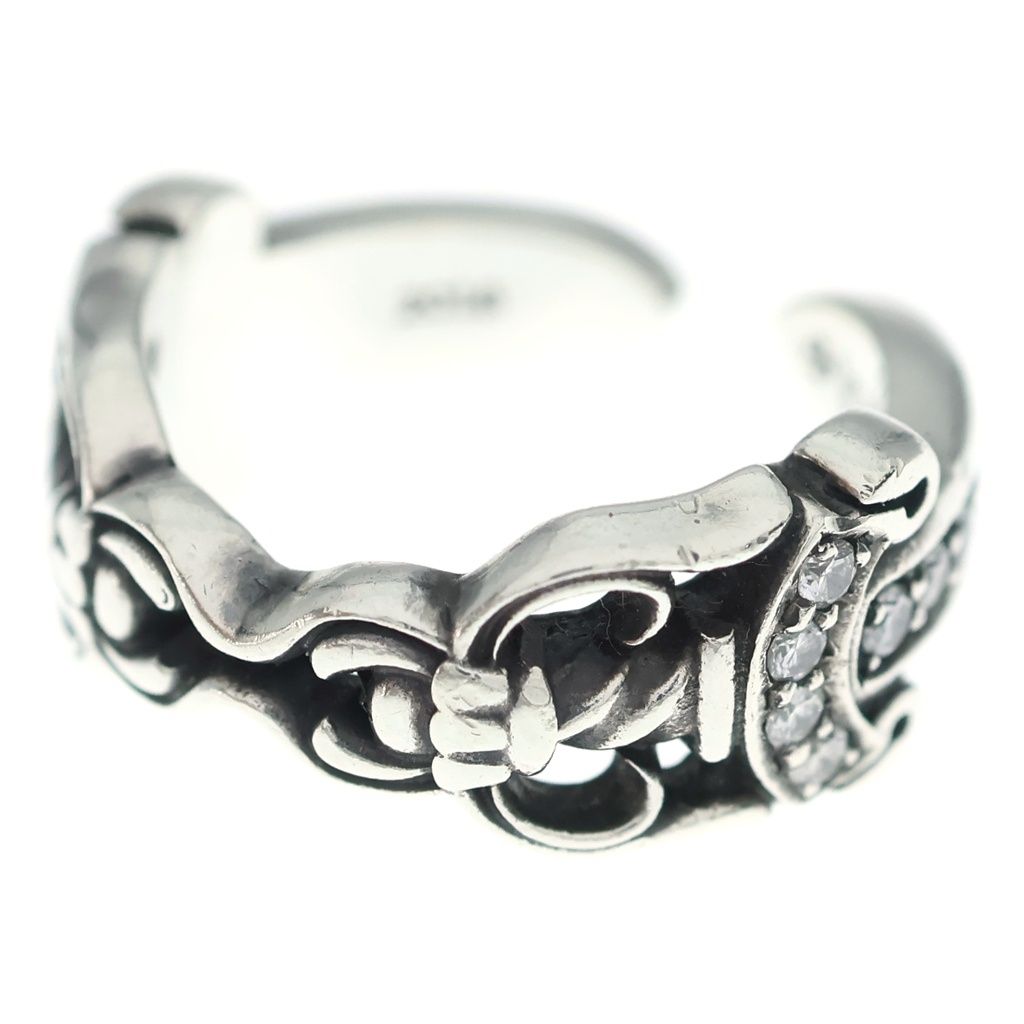 Chrome Hearts Dbl Dagger Open P D Double Pave Diamond Ring Silver