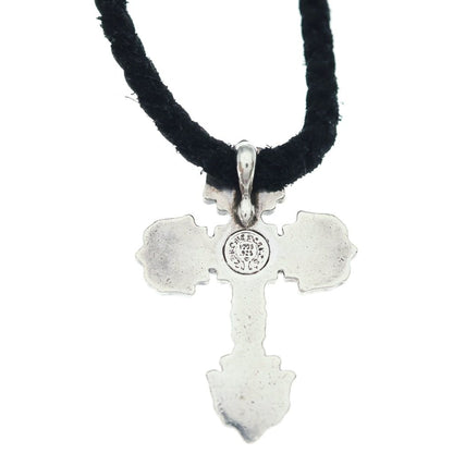 Chrome Hearts Filig Cross Xsm LB Filigree Leather Braid Necklace Silver — view 5