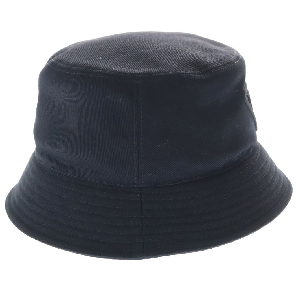 Prada Triangle Logo Bucket Hat Black — view 3