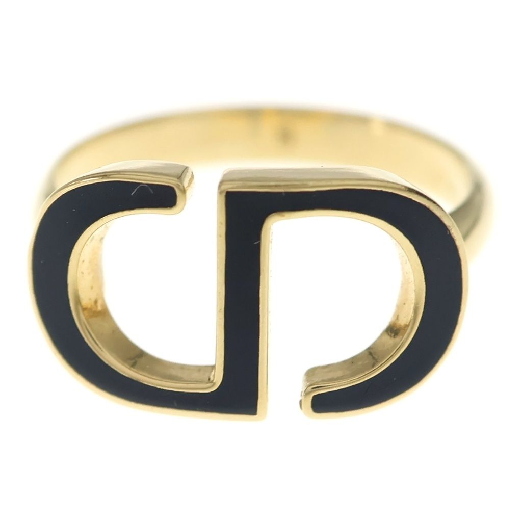 Dior CD Logo Ring Gold Black — view 4